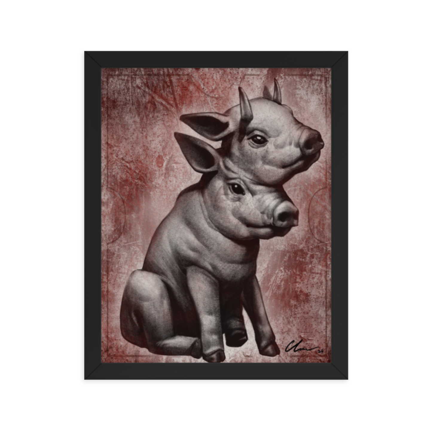 Diabolical Piggy Framed