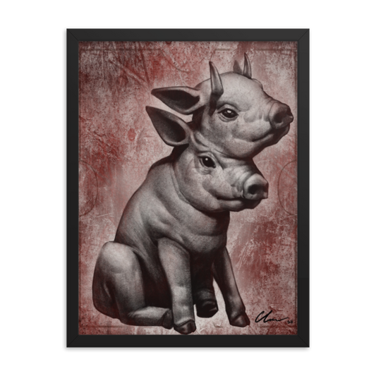 Diabolical Piggy Framed